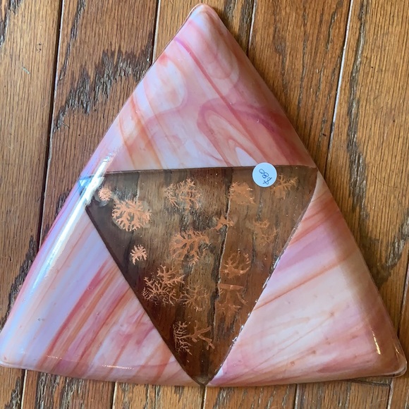 Handmade Decorative Large Fused Glass Tray - Picture 2 of 3